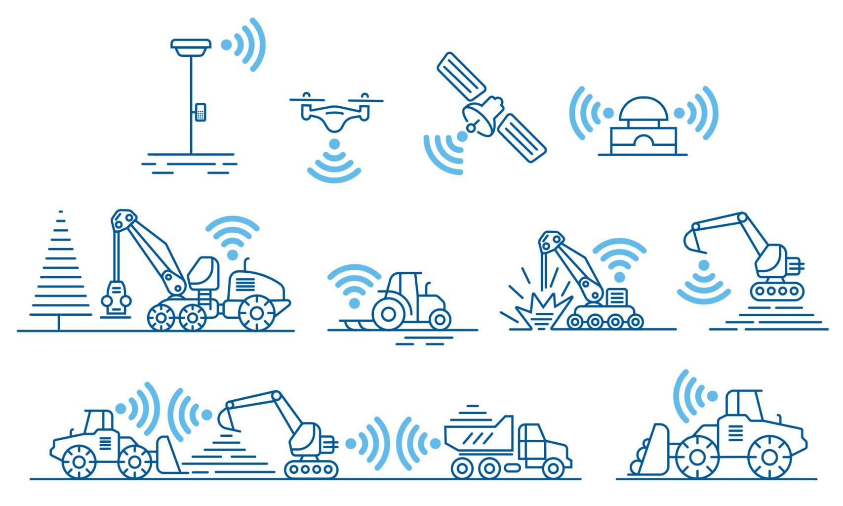 Machine control technology icons